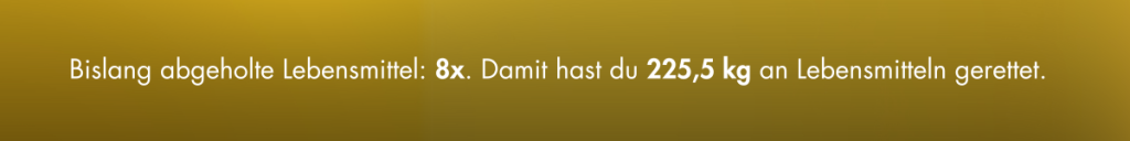 Bislang gerettete Lebensmittel